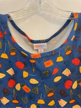 LuLaRoe Blue Retro Botanical Print Dress